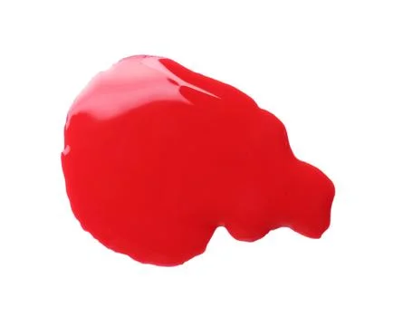 Blot of red printer ink isolated on white, top view Stock Photos