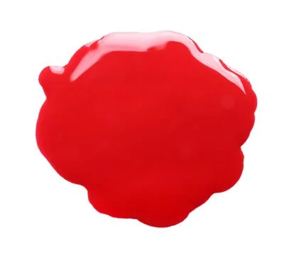 Blot of red printer ink isolated on white, top view Stock Photos