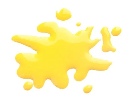 Blot of yellow printer ink isolated on white, top view Stock Photos