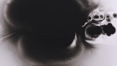 Blotch pigment ink splash drop water flow spatter Video stock 314873396