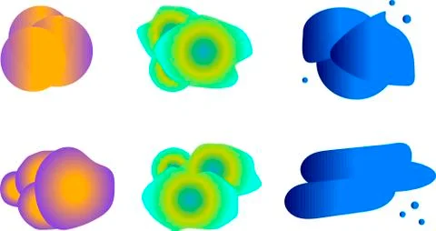 Blots, abstract multicolored drops for design of application backgrounds, social Stock Illustration