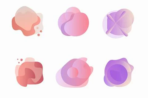 Blots, abstract multicolored pastel drops for design of application backgrounds Stock Illustration