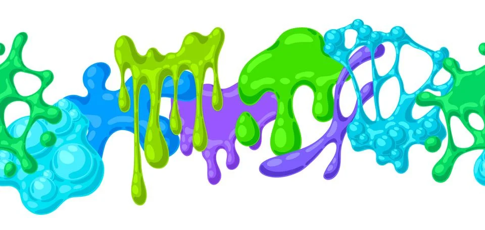 Blots and drips slime pattern. Toxic mucus smudges streaks and blotch. Stock Illustration