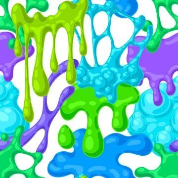 Blots and drips slime pattern. Toxic mucus smudges streaks and blotch. Stock Illustration