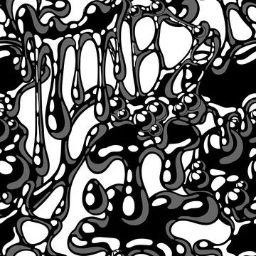 Blots and drips slime pattern. Toxic mucus smudges streaks and blotch. Stock Illustration