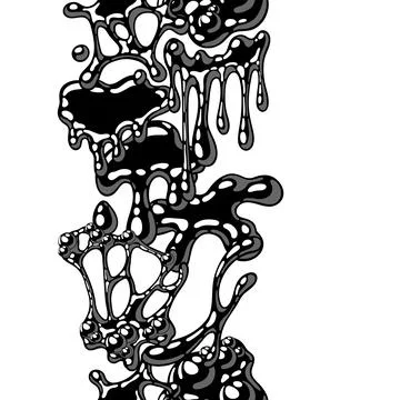 Blots and drips slime pattern. Toxic mucus smudges streaks and blotch. Illustrazione stock