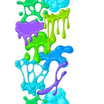 Blots and drips slime pattern. Toxic mucus smudges streaks and blotch. Illustrazione stock