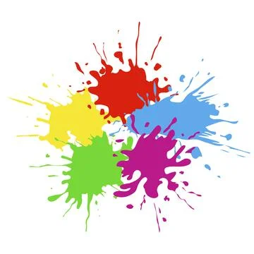 Blots of paint drops of different colors Stock Illustration