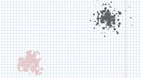 Blots on a piece of notebook 스톡 동영상 8511628