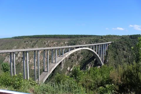 Bloukrans bunjee jumping bridge is an arch bridge located near Nature's Val.. Stock Photos