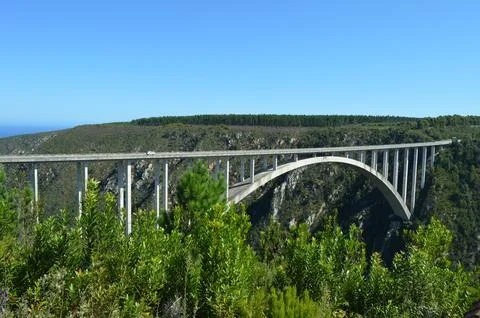 Bloukrans bunjee jumping bridge is an arch bridge located near Nature's Val.. Stock Photos