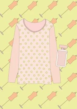 Blouse With Perfume Bottle Ilustração Stock