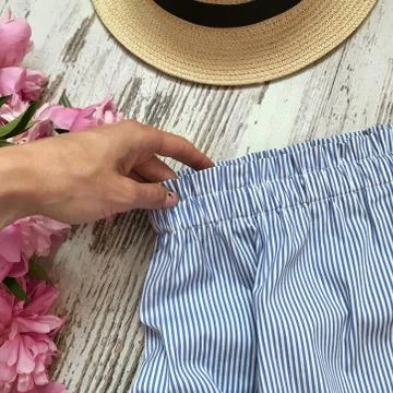 Blouse in stripes close-up Stock Photos