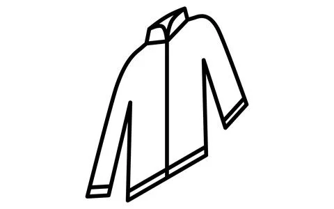 Blouson, Clothes simple isometric line drawing icon in black and white Stock Illustration