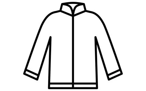 Blouson, Clothes simple line drawing icon in black and white Stock Illustration