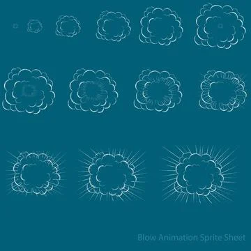 Blow Animation Sprite Sheet Stock Illustration