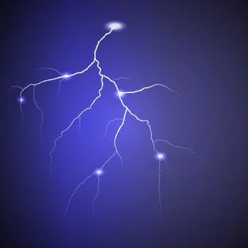 Blow ball lightning on blue background vector illustration Stock Illustration