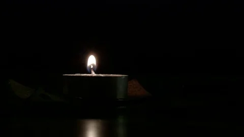 Blow on a candle Stock Footage 80280673