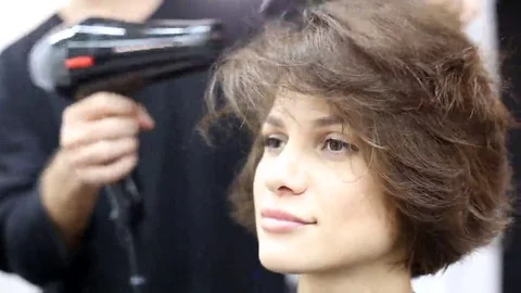 Blow drying in the salon Stock Footage 69148183