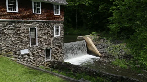 Blow Me Down  Mill and Waterfall Stock Footage 24465450