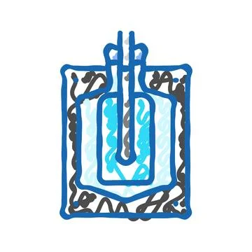 Blow molding materials engineering icon doodle illustration Stock Illustration