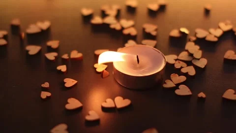 Candles in a heart shape - Free Stock Video Footage