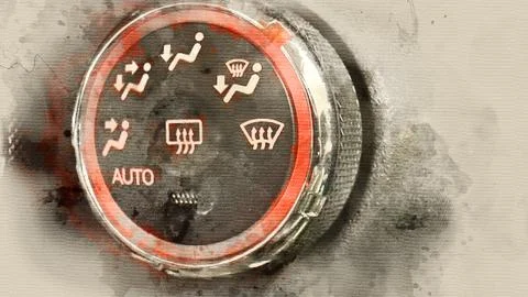 Blower control in car close up Stock Illustration