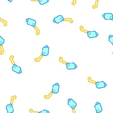 Blower gardeng equipment vector seamless pattern Stock Illustration