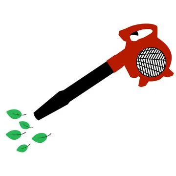 Blower with leaves icon. leaf blower sign. Bright Leaf garden blower symbol. Stock Illustration