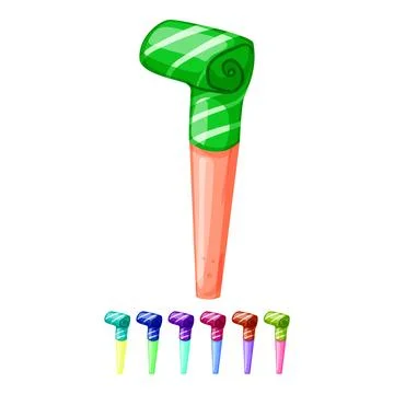 Blower party whistle cartoon vector graphic Stock Illustration