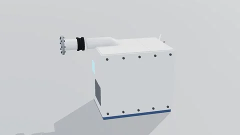 Blower skid wastewater 3d loop white background 3D animation seamless loop Stock Footage 341851972