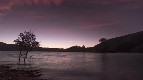 Blowering Reservoir Sunset Time Lapse Stock Footage 192240281