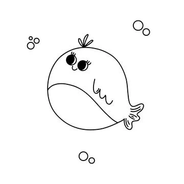 Blowfish doodle Stock Illustration