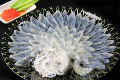 Blowfish sashimi Stock Photos