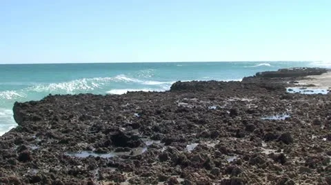 Blowhole Beach Scene Stock Footage 10902284