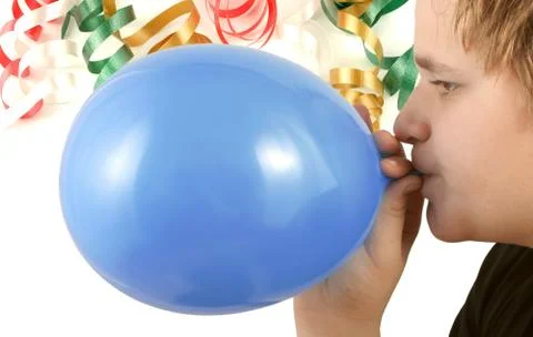 Blowing up balloon Stock Photos