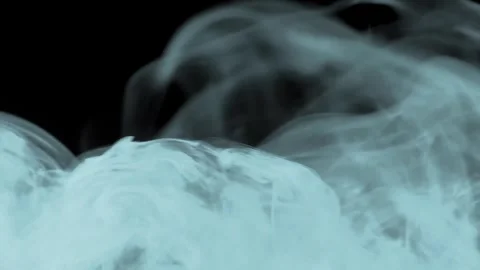 Blowing blue smoke, steam, to, clouds, f... | Stock Video | Pond5