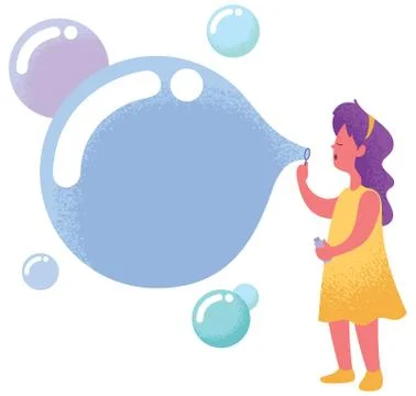 Blowing Bubbles with Copyspace Stockillustratie