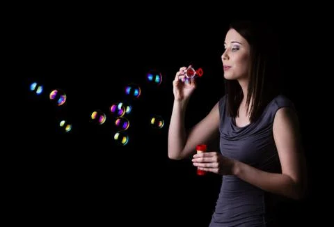 Blowing bubbles Stock Photos