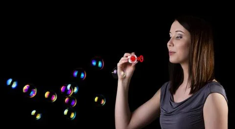 Blowing bubbles Foto stock