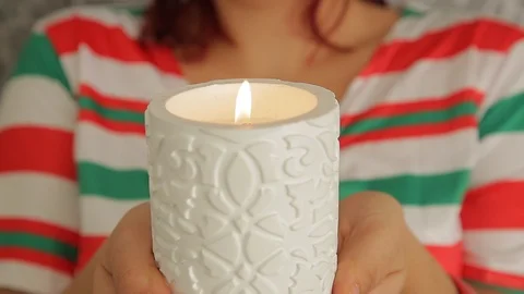 Blowing a candle Stock Footage 120111238