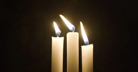Blowing Candles at night in a room Stock Footage 251484451