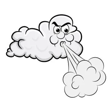 Blowing cloud cartoon design isolated on white background Stock Illustration