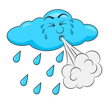 Blowing cloud cartoon design isolated on white background Stock Illustration