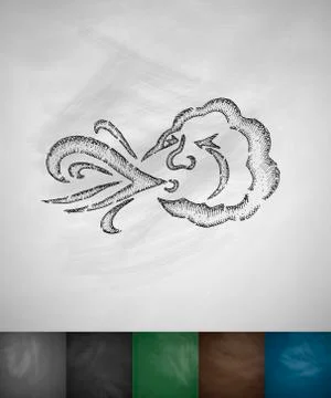 Blowing cloud icon 库存插图