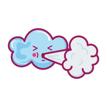 Blowing cloud kawaii Stock Illustration