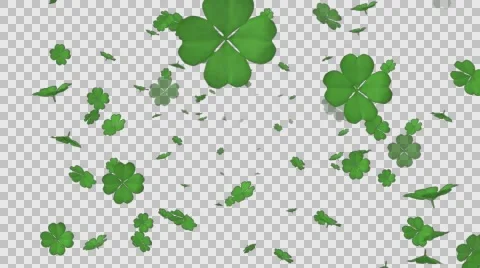 Blowing Clovers - Alpha channel Stock Footage 67222424