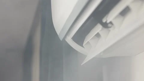 Blowing fresh cool air with the help of modern air conditioning technologies Stock Footage 156430491