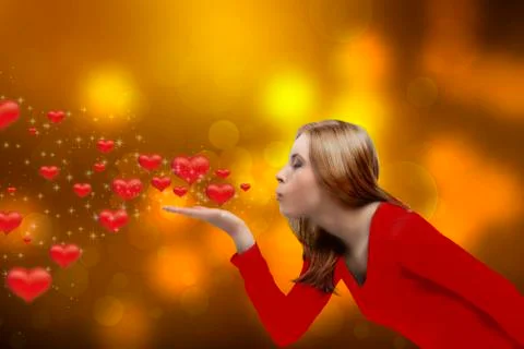 Blowing hearts Stock Photos