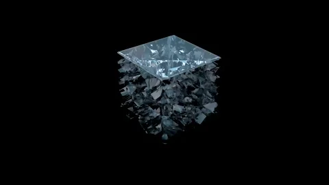 Blowing ice blast of cube Stock Footage 154035625